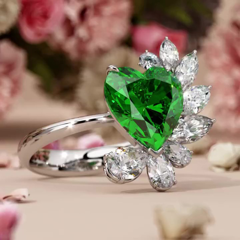 Sotiya Unique Heart Cut Engagement Ring Sterling Silver-Sotiya