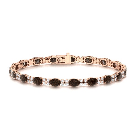 Sotiya Coffee Oval Cut Tennis Bracelet Sterling Silver-Sotiya