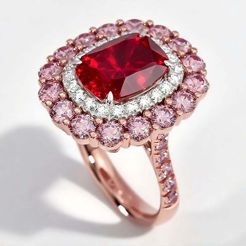 Sotiya Cathedral Cushion Cut Multi Colored Engagement Ring Sterling Silver-Sotiya