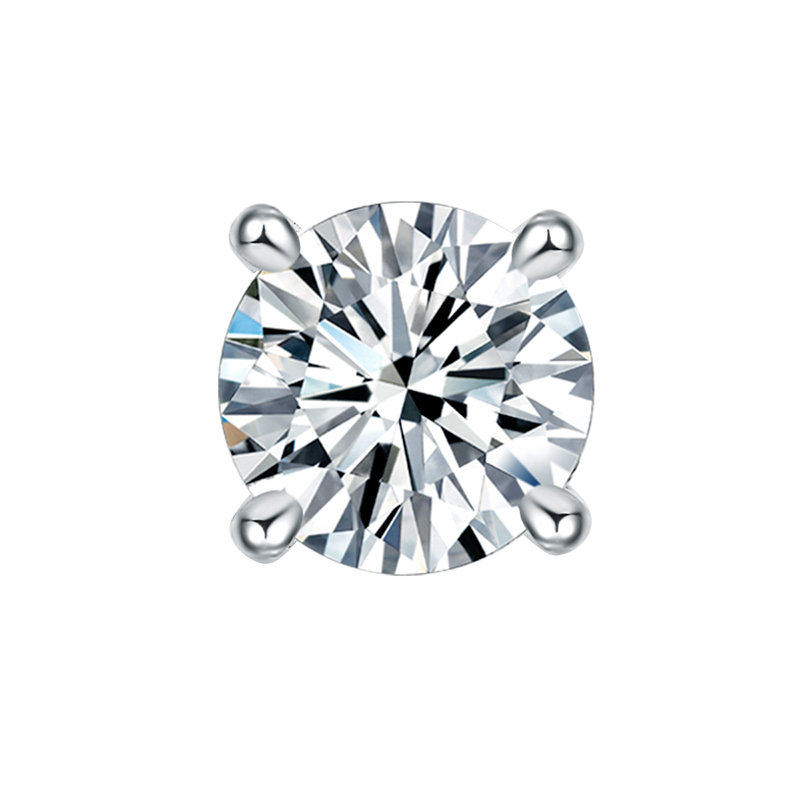 Sotiya Simple Solitaire Round Cut Moissanite Stud Earrings Sterling Silver-Sotiya