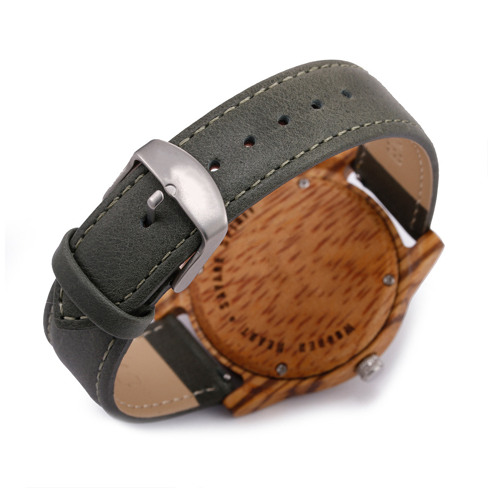 Sotiya Zebrawood and Red Sandalwood Quartz Exquisite Ultra-thin Wooden Watch-Sotiya