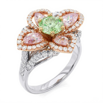 Sotiya Four Leaf Clover Round Cut Engagement Ring Sterling Silver-Sotiya