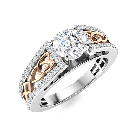 Sotiya Vintage Celtic Knot Round Cut Engagement Ring Sterling Silver-Sotiya