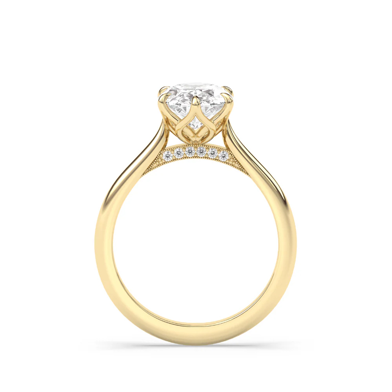 Sotiya Vintage Tulip Prong Cathedral Oval Cut Engagement Ring Sterling Silver-Sotiya