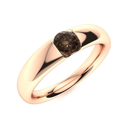 Sotiya Solitaire Coffee Round Cut Men's Wedding Ring Sterling Silver-Sotiya