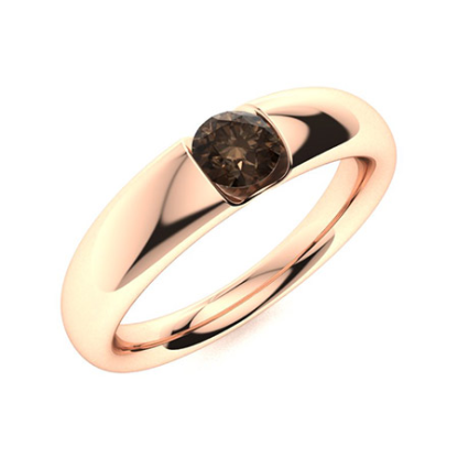 Sotiya Solitaire Coffee Round Cut Men's Wedding Ring Sterling Silver-Sotiya