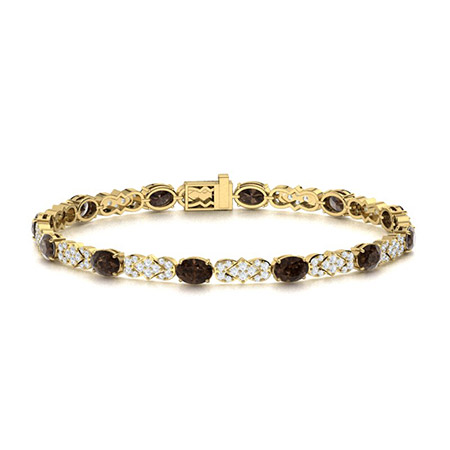 Sotiya Coffee Oval Cut Tennis Bracelet Sterling Silver-Sotiya