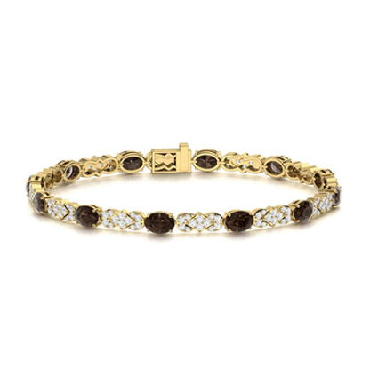 Sotiya Coffee Oval Cut Tennis Bracelet Sterling Silver-Sotiya