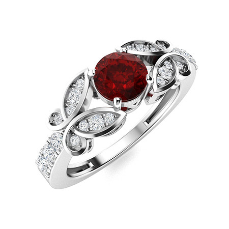 Sotiya Customizable 12 Birthstone Butterfly Round Cut Engagement Ring Sterling Silver