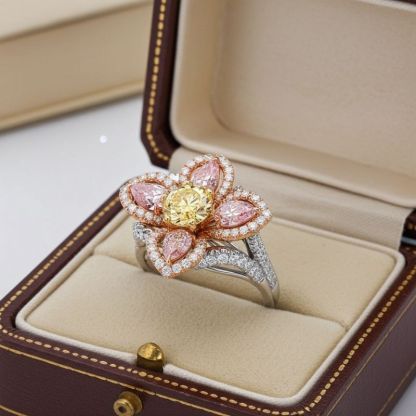 Sotiya Four Leaf Clover Round Cut Engagement Ring Sterling Silver-Sotiya