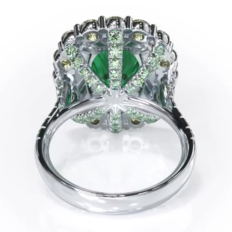 Sotiya Cathedral Double Halo Cushion Cut Engagement Ring Sterling Silver-Sotiya