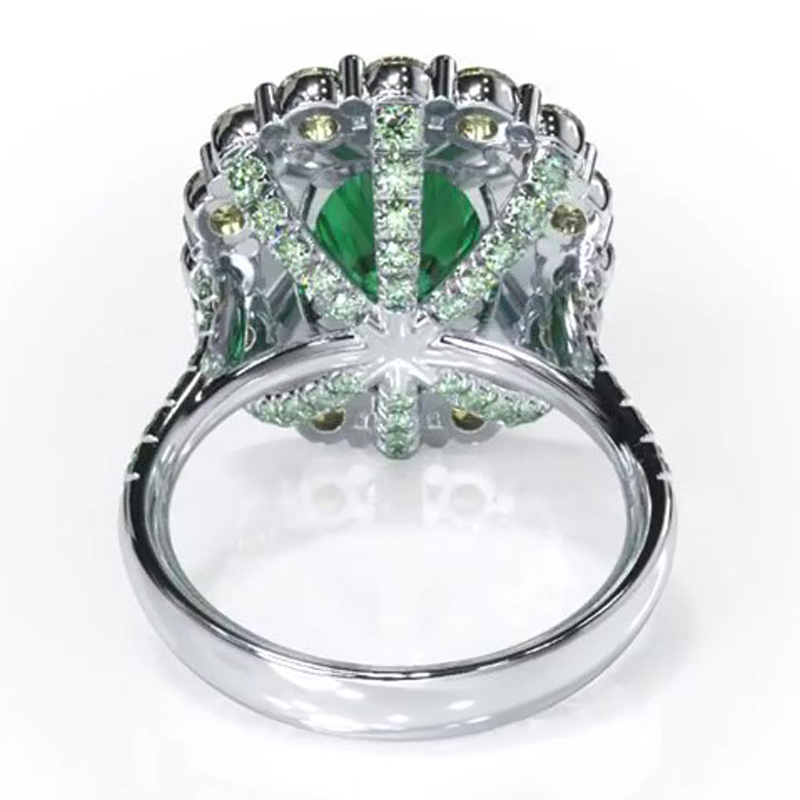 Sotiya Cathedral Double Halo Cushion Cut Engagement Ring Sterling Silver-Sotiya