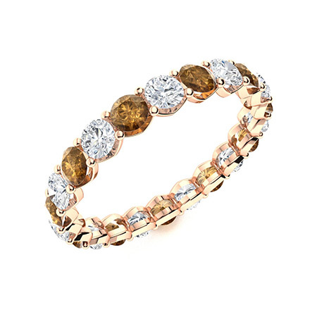 Sotiya Classic Round Cut Coffee Eternity Ring Sterling Silver-Sotiya