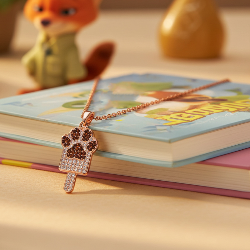 Sotiya Animal City Fox Paw Inspired Ice Cream Coffee Necklace-Sotiya