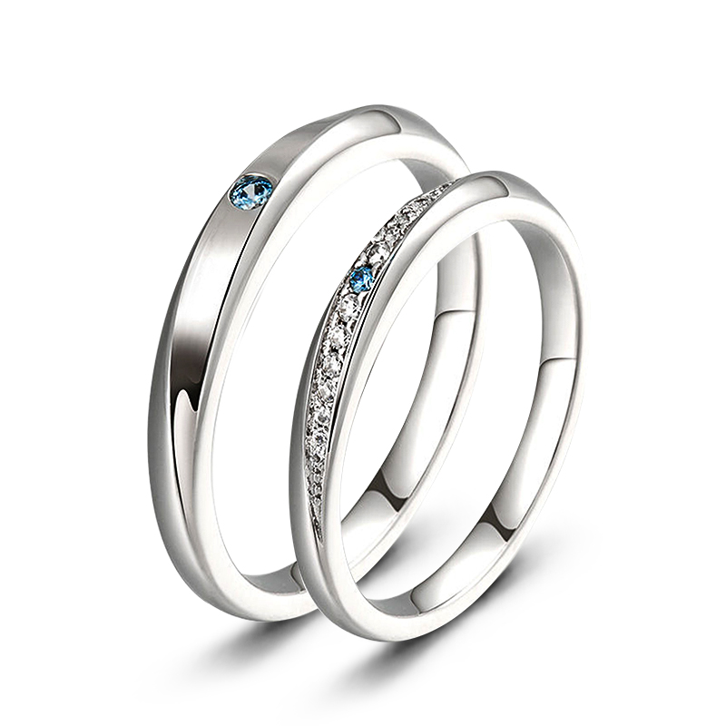 Sotiya Simple Couple Rings Sterling Silver-Sotiya