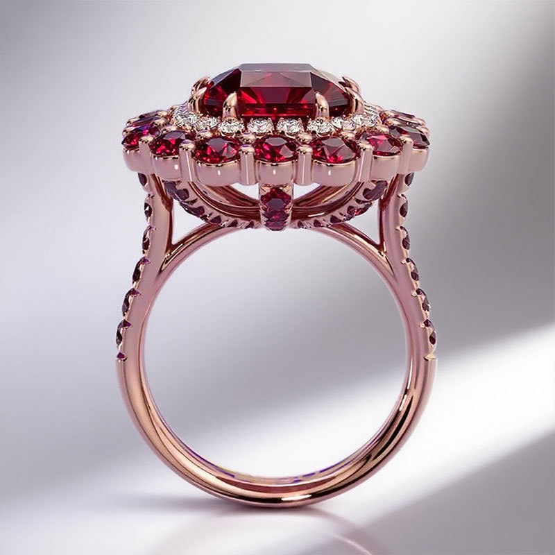 Sotiya Cathedral Double Halo Amethyst Purple Asscher Cut Engagement Ring Sterling Silver-Sotiya