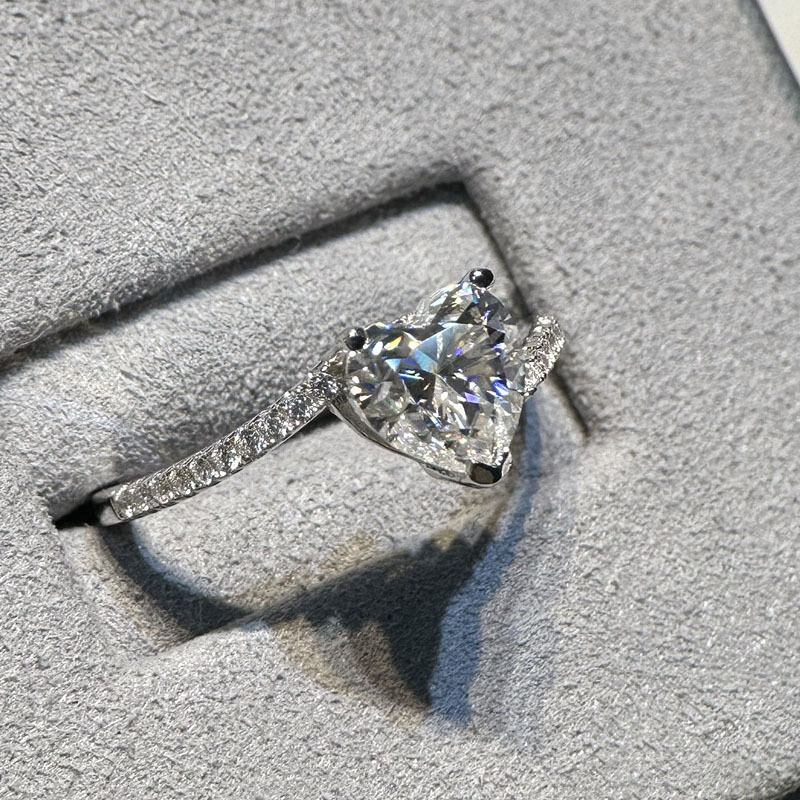 Sotiya Bypass 1ct Moissanite Heart Cut Engagement Ring Sterling Silver-Sotiya