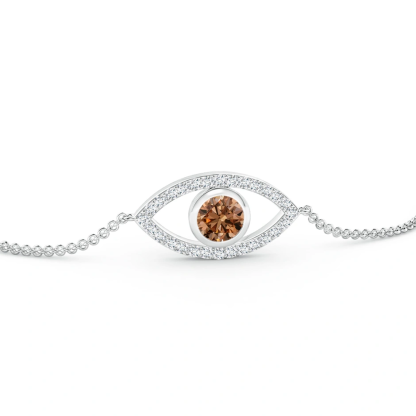 Sotiya Coffee Evil Eye Bracelet Sterling Silver-Sotiya