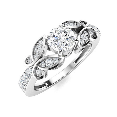 Sotiya Customizable 12 Birthstone Butterfly Round Cut Engagement Ring Sterling Silver