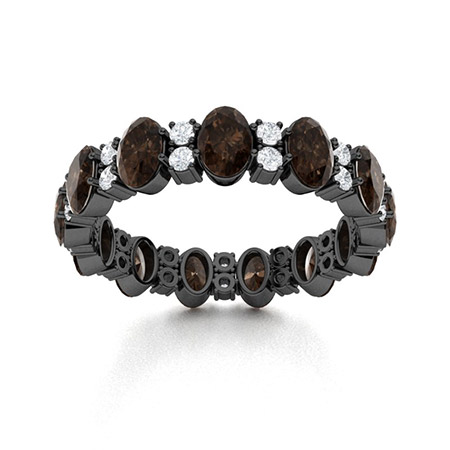 Sotiya Coffee Oval Cut Eternity Ring Sterling Silver-Sotiya