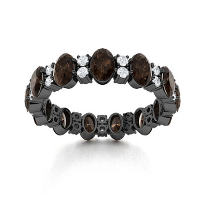 Sotiya Coffee Oval Cut Eternity Ring Sterling Silver-Sotiya