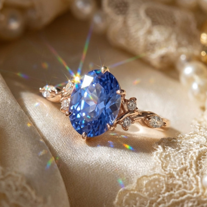 Sotiya Twisted Vine Aquamarine Blue Oval Fantasy Starbrite Cut Engagement Ring Sterling Silver-Sotiya