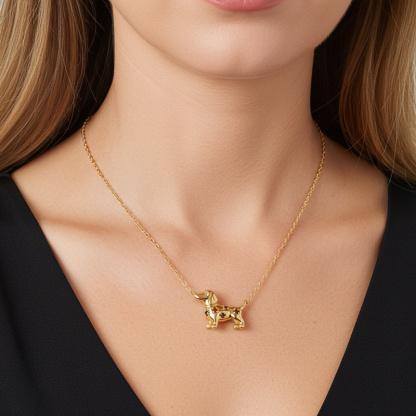 Sotiya Dachshund Coffee Necklace-Sotiya
