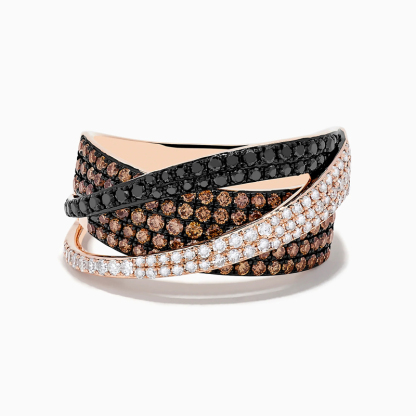 Sotiya Cross Design Round Cut Coffee Women's Wedding Ring Sterling Silver