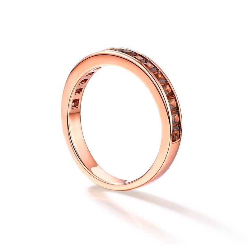 Sotiya Chocolate Half Eternity Princess Cut Women's Wedding Ring Band Sterling Silver-Sotiya