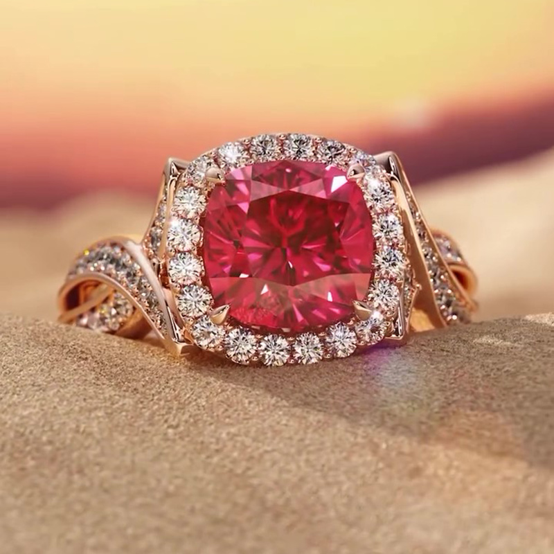 Sotiya Twist Halo Cathedral Cushion Cut Engagement Ring Sterling Silver-Sotiya