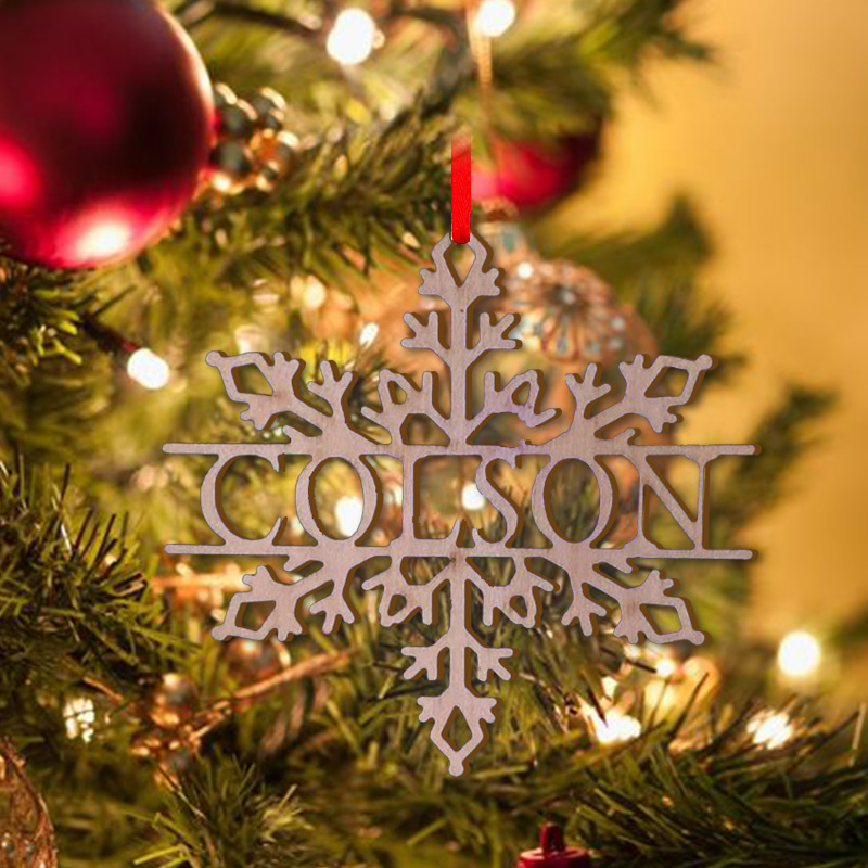 Sotiya Personalized Name Wooden Snowflake Christmas Tree Ornament Decoration-Sotiya