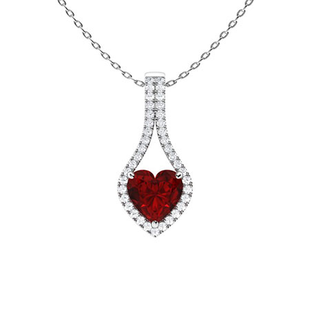 Sotiya Customizable 12 Birthstone Heart Cut Necklace Sterling Silver-Sotiya
