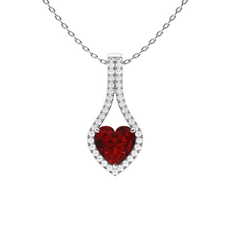 Sotiya Customizable 12 Birthstone Heart Cut Necklace Sterling Silver-Sotiya