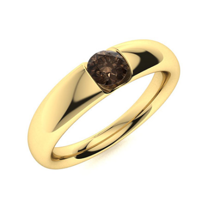 Sotiya Solitaire Coffee Round Cut Men's Wedding Ring Sterling Silver-Sotiya