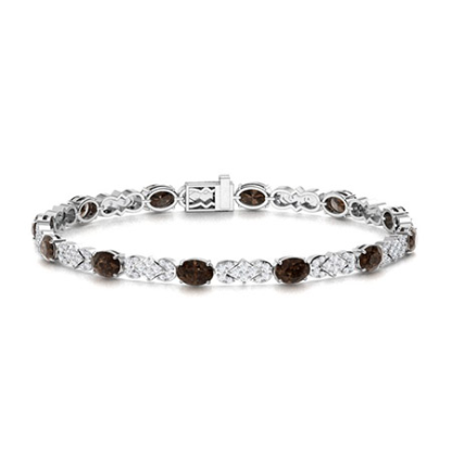 Sotiya Coffee Oval Cut Tennis Bracelet Sterling Silver-Sotiya