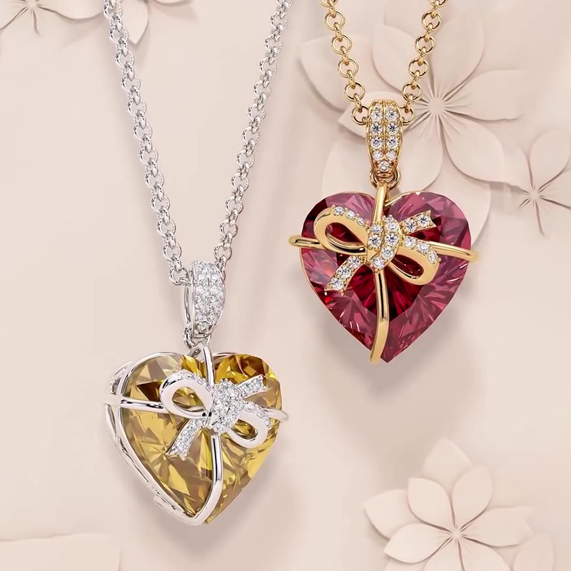 Sotiya Bowknot Heart Necklace Sterling Silver