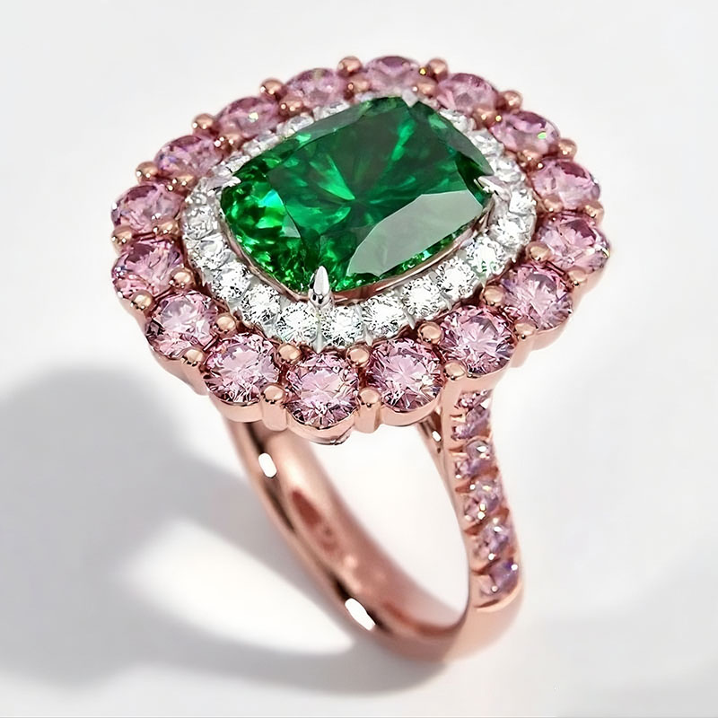 Sotiya Cathedral Cushion Cut Multi Colored Engagement Ring Sterling Silver-Sotiya