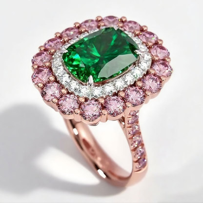 Sotiya Cathedral Cushion Cut Multi Colored Engagement Ring Sterling Silver-Sotiya