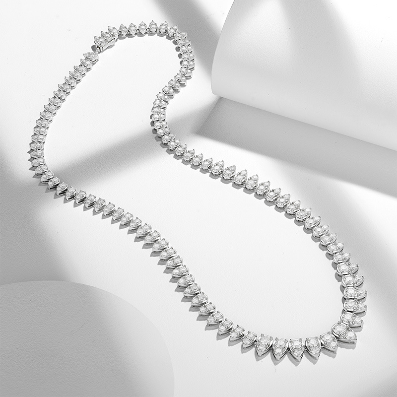 Sotiya Pear Shaped Round Cut Moissanite Necklace Sterling Silver-Sotiya