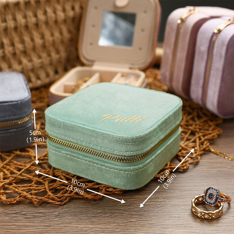 Sotiya Customized Gold Stamping Name Velvet Jewelry Box-Sotiya