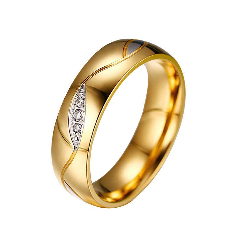 Sotiya Two Tone Women's Wedding Ring Titanium Steel-Sotiya