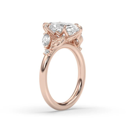 Sotiya Marquise Cut Leaves Nature Inspired Engagement Ring Sterling Silver