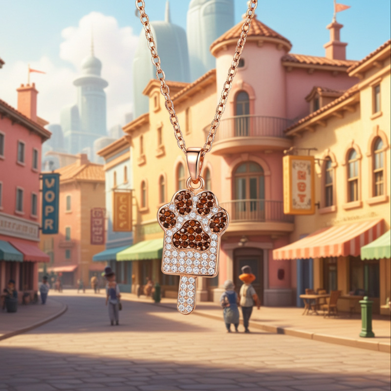 Sotiya Animal City Fox Paw Inspired Ice Cream Coffee Necklace-Sotiya