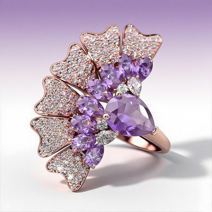 Sotiya Peacock Inspired Pear Cut Cocktail Ring Sterling Silver-Sotiya