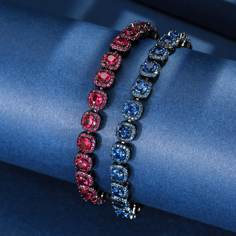 Sotiya Halo Round Cut Tennis Bracelet-Sotiya