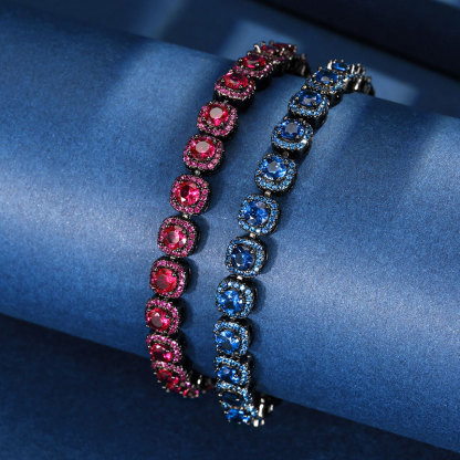 Sotiya Halo Round Cut Tennis Bracelet-Sotiya