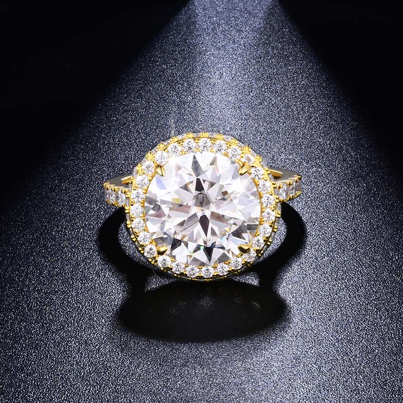 Sotiya Cathedral Halo Round Cut Moissanite Engagement Ring Sterling Silver-Sotiya