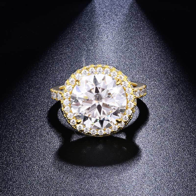 Sotiya Cathedral Halo Round Cut Moissanite Engagement Ring Sterling Silver-Sotiya