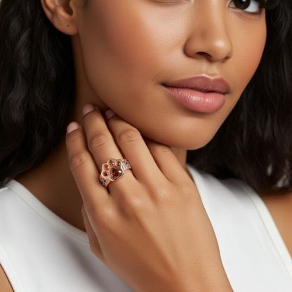 Sotiya Best Buds Chocolate Heart Cut Little Monster Paw Inspired Cocktail Ring Sterling Silver-Sotiya