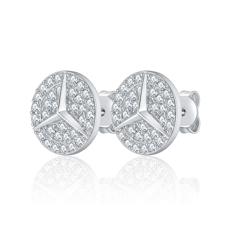 Sotiya Round Cut Moissanite Stud Earrings Sterling Silver-Sotiya